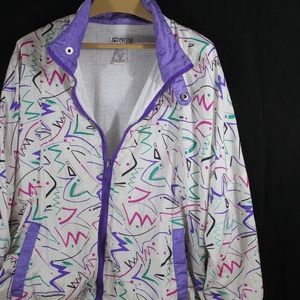 VINTAGE SWISHY JACKET W/ the MOST FESTIVE PATTERN!